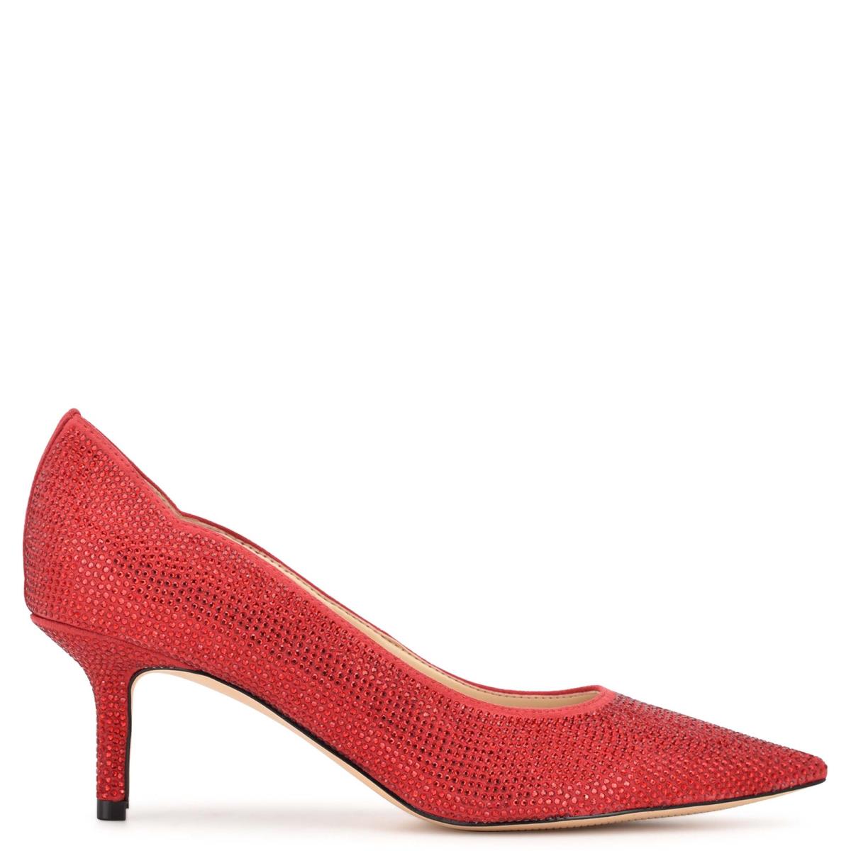 Women\'s Nine West Abaline Rhinestone Pointy Toe Pumps Red | KBRU16924