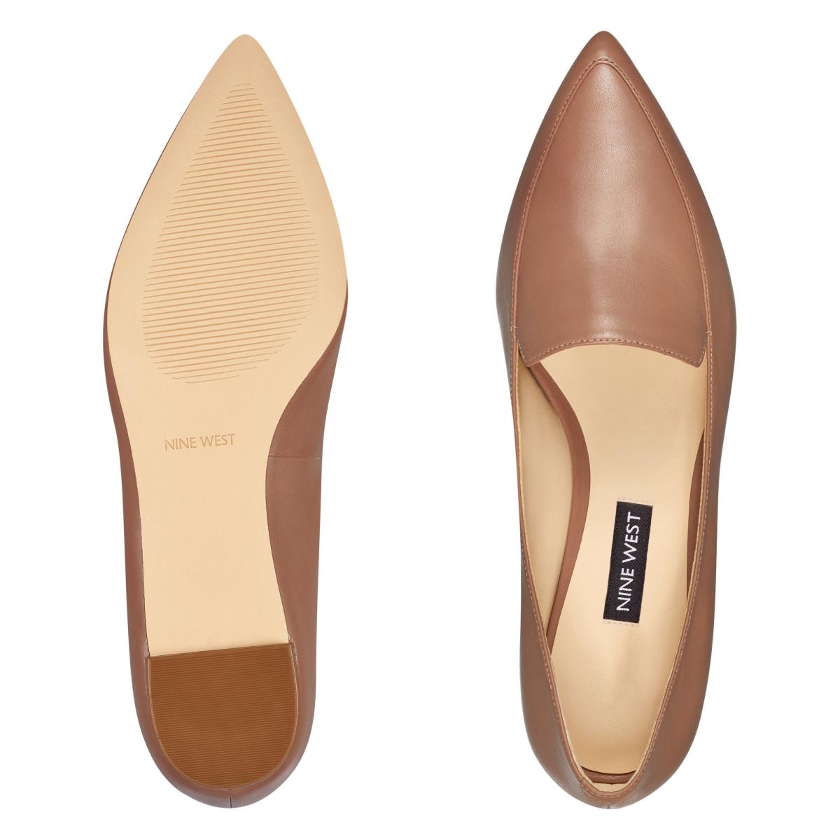 Women's Nine West Abay Smoking Flats Beige | GRKP82641