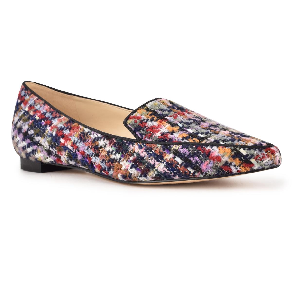 Women's Nine West Abay Smoking Flats Blue / Multicolor | EHRA86475