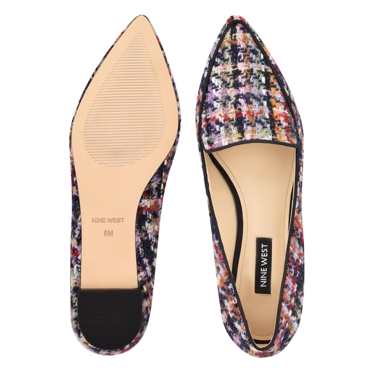 Women's Nine West Abay Smoking Flats Blue / Multicolor | EHRA86475