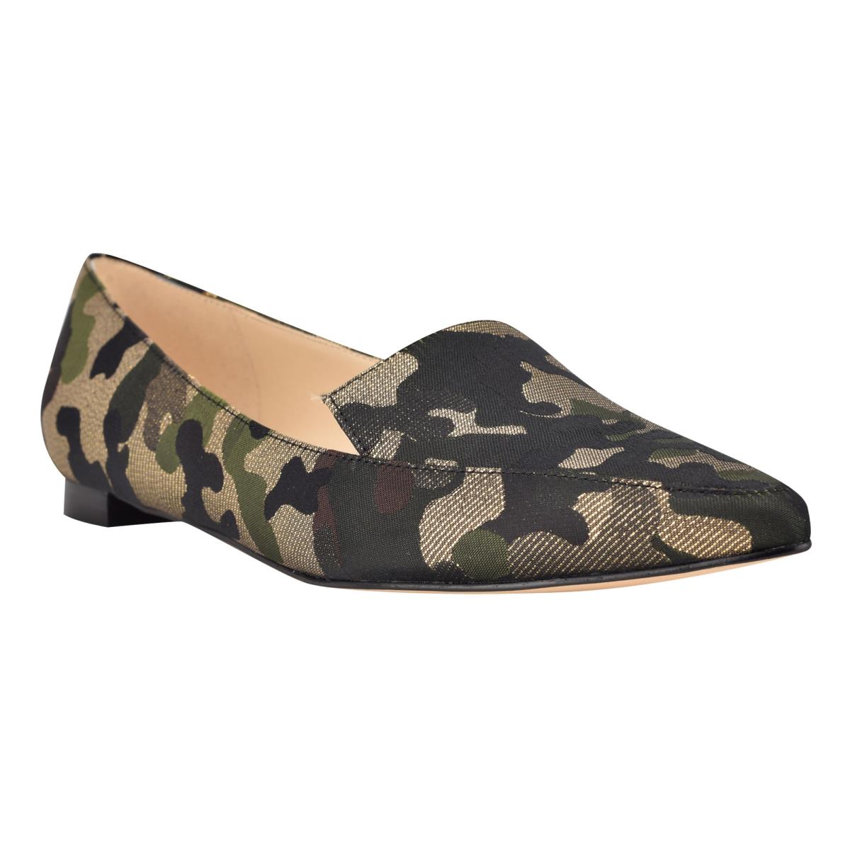 Women's Nine West Abay Smoking Flats Camo | KNHX46157