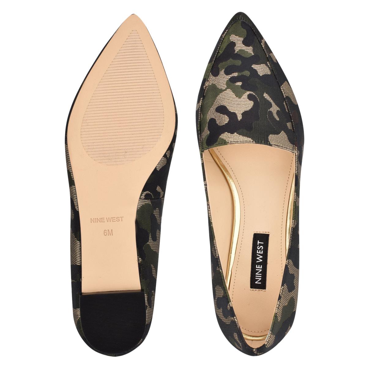 Women's Nine West Abay Smoking Flats Camo | KNHX46157