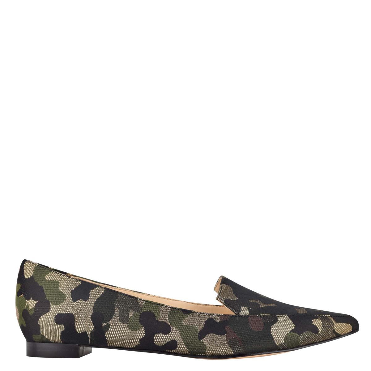 Women\'s Nine West Abay Smoking Flats Camo | KNHX46157