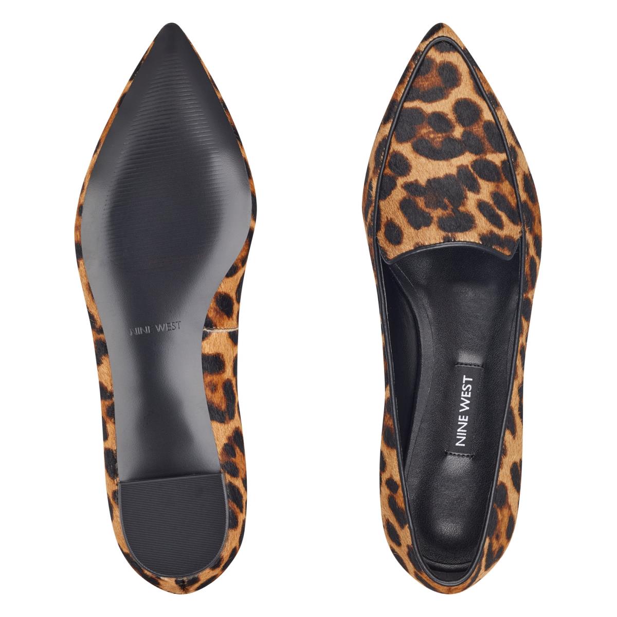 Women's Nine West Abay Smoking Flats Leopard | KGBY52387