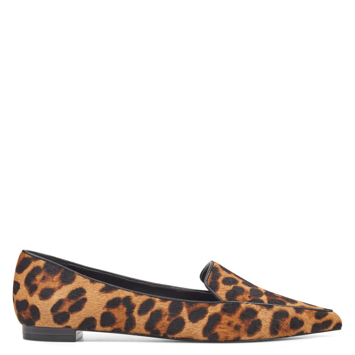 Women\'s Nine West Abay Smoking Flats Leopard | KGBY52387