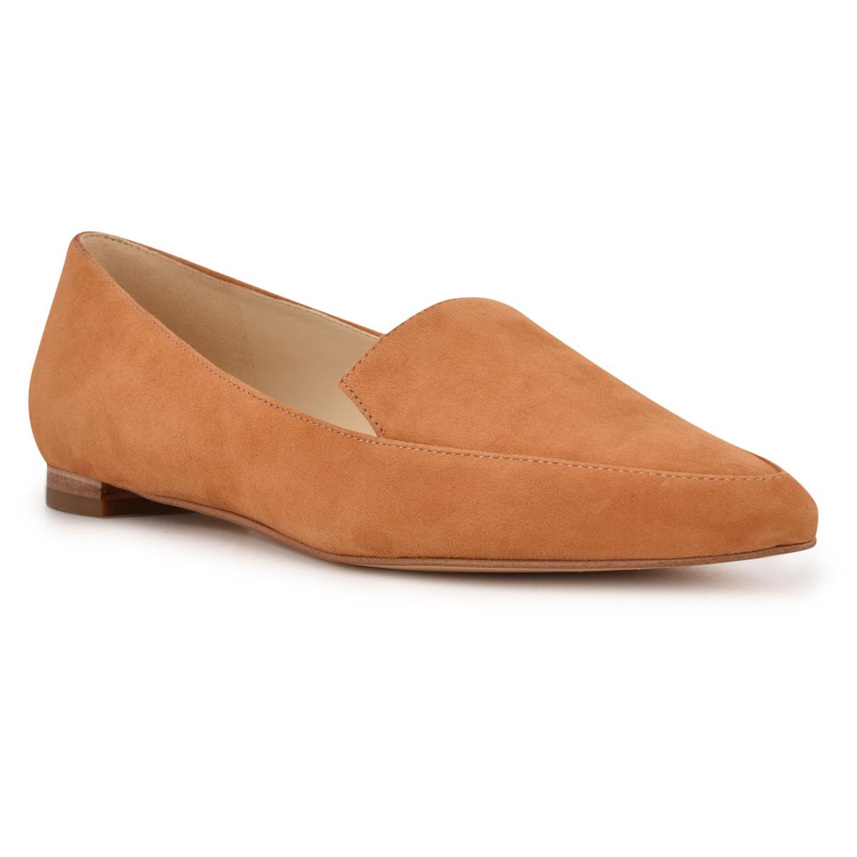 Women's Nine West Abay Smoking Flats Mustard | XMRG34658