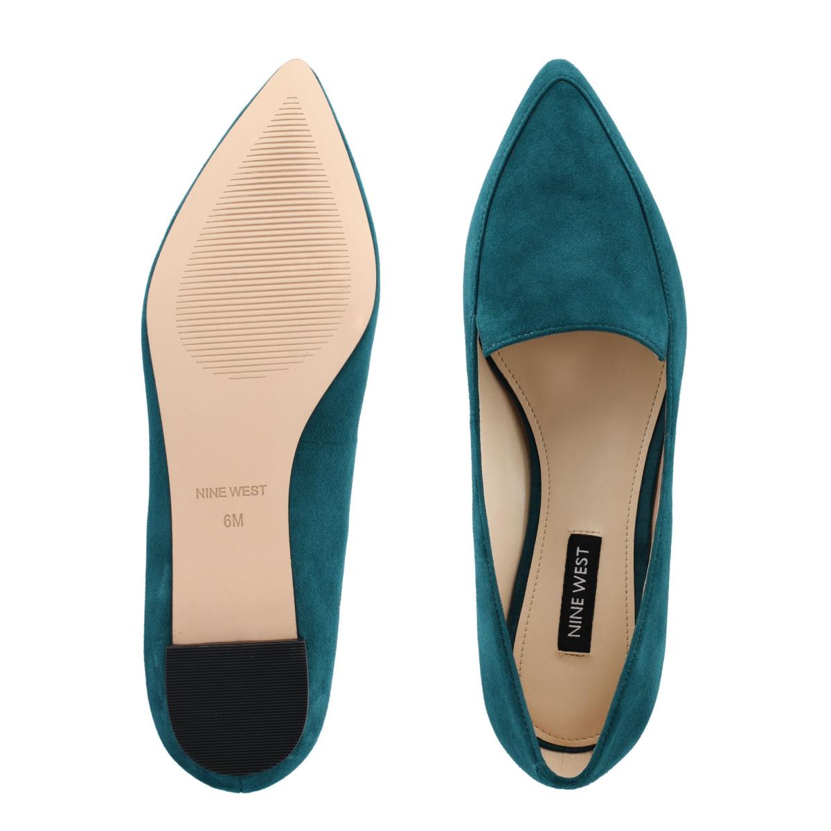 Women's Nine West Abay Smoking Flats Turquoise | QPGU15237