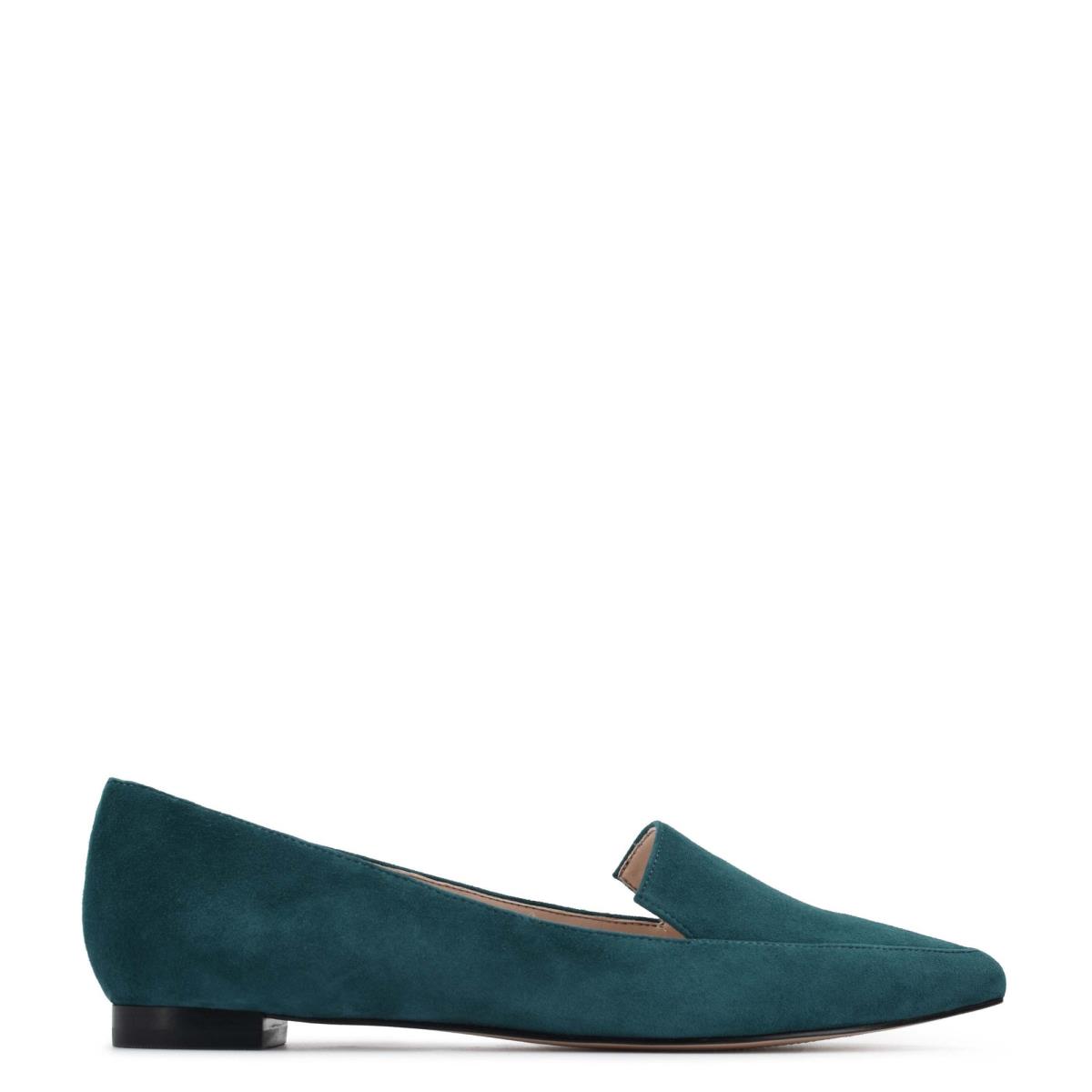 Women\'s Nine West Abay Smoking Flats Turquoise | QPGU15237