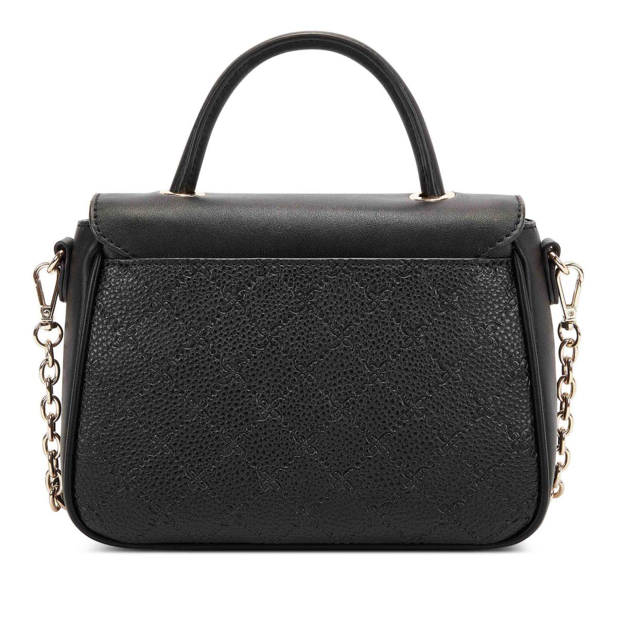 Women's Nine West Addy Mini Top Handle Flap Crossbody Bags Black | MQEK42691