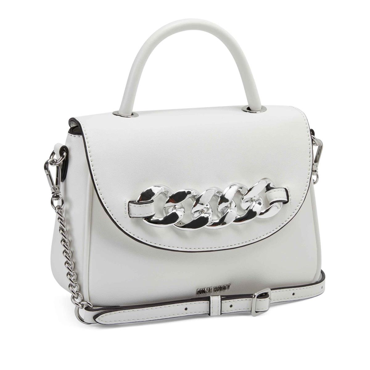 Women's Nine West Addy Mini Top Handle Flap Crossbody Bags White | ZOHB03691