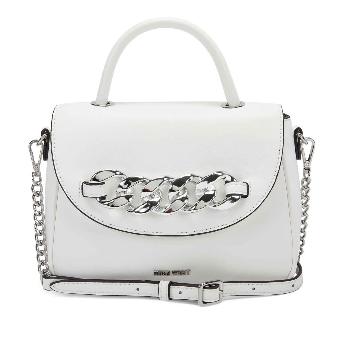 Women\'s Nine West Addy Mini Top Handle Flap Crossbody Bags White | ZOHB03691