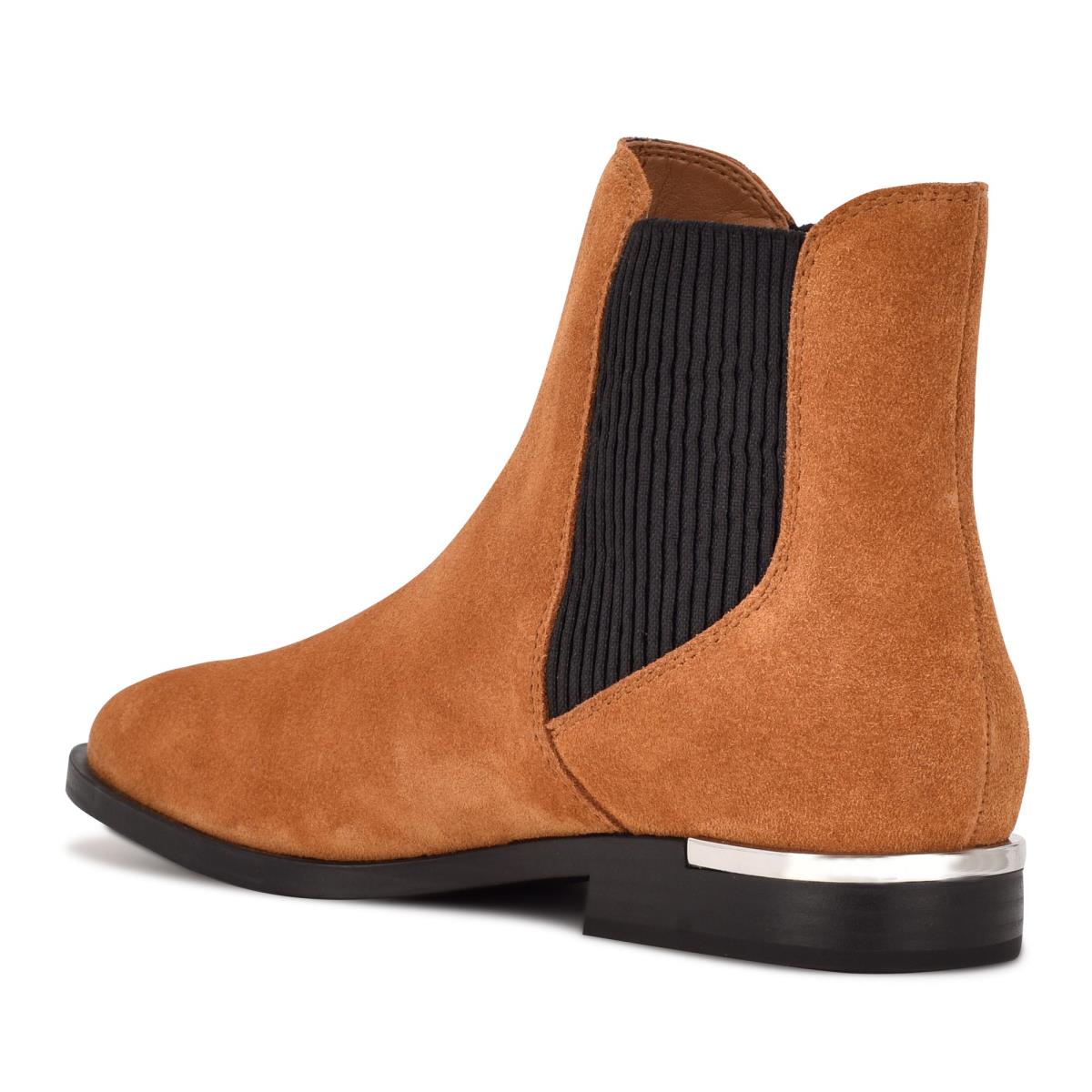 Women's Nine West Agate Chelsea Booties Brown | QMRG37964