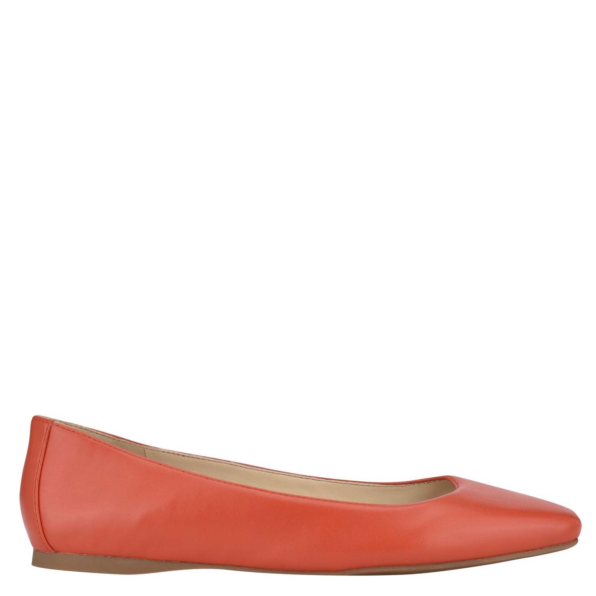 Women\'s Nine West Alena Square-Toe Ballet Flats Orange | JKBD20153