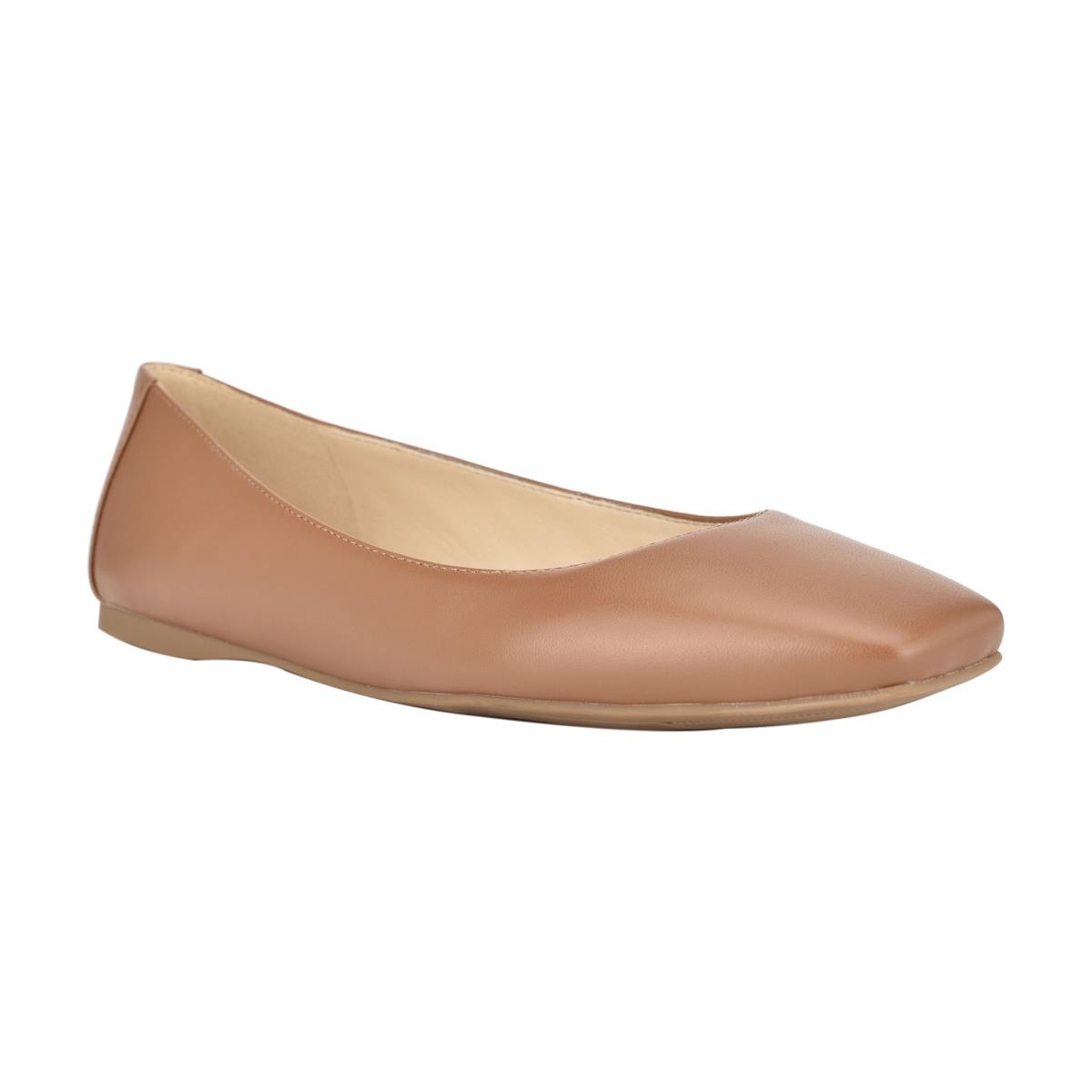 Women's Nine West Alena Square-Toe Ballet Flats Skin Color | KUNE39481