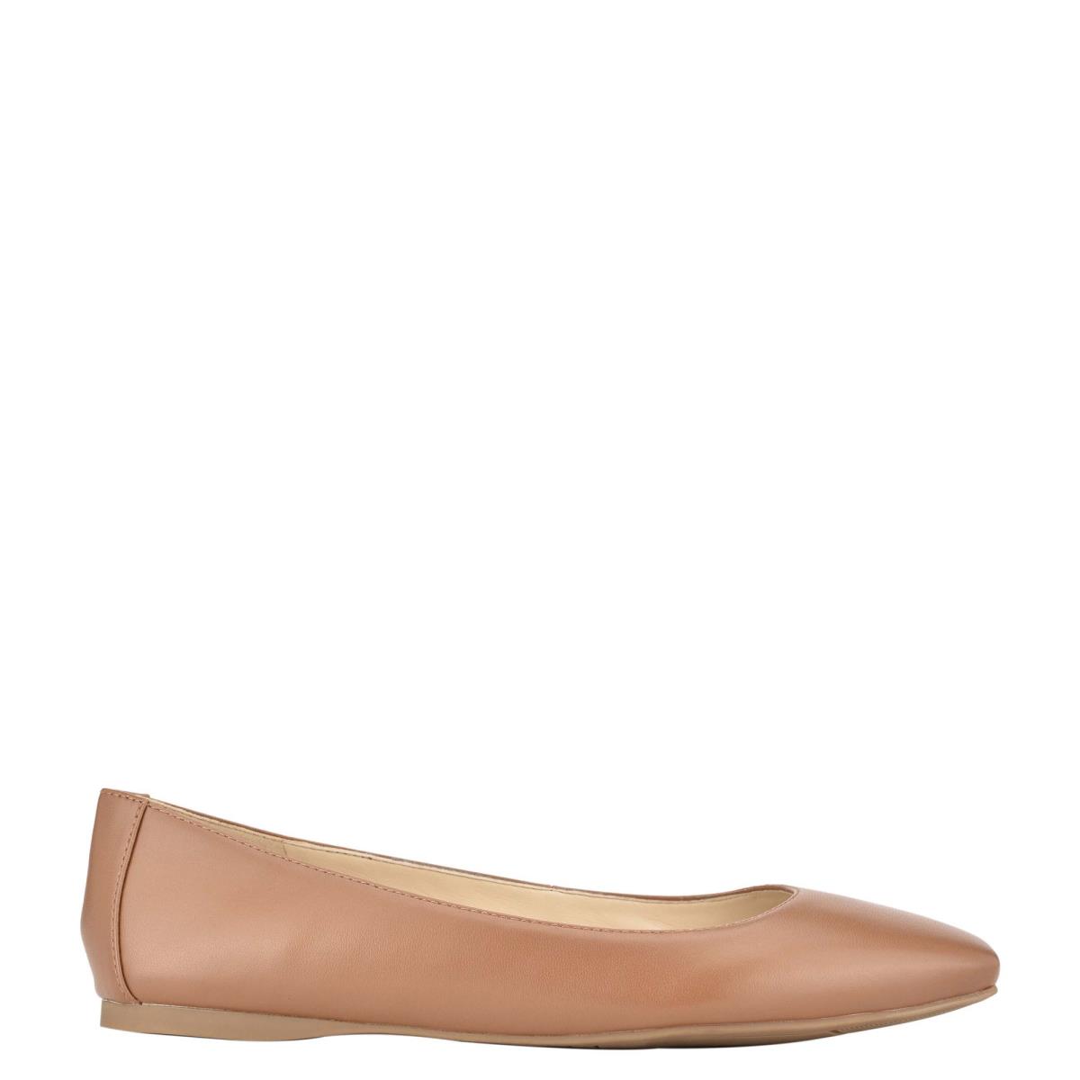 Women\'s Nine West Alena Square-Toe Ballet Flats Skin Color | KUNE39481