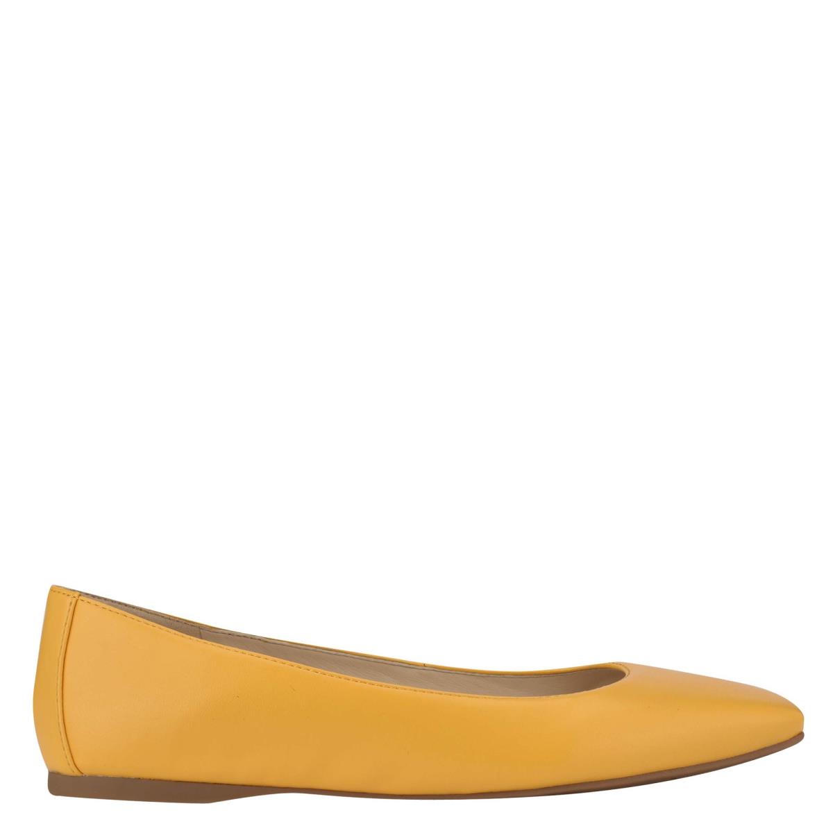 Women\'s Nine West Alena Square-Toe Ballet Flats Yellow | ZSRP17894