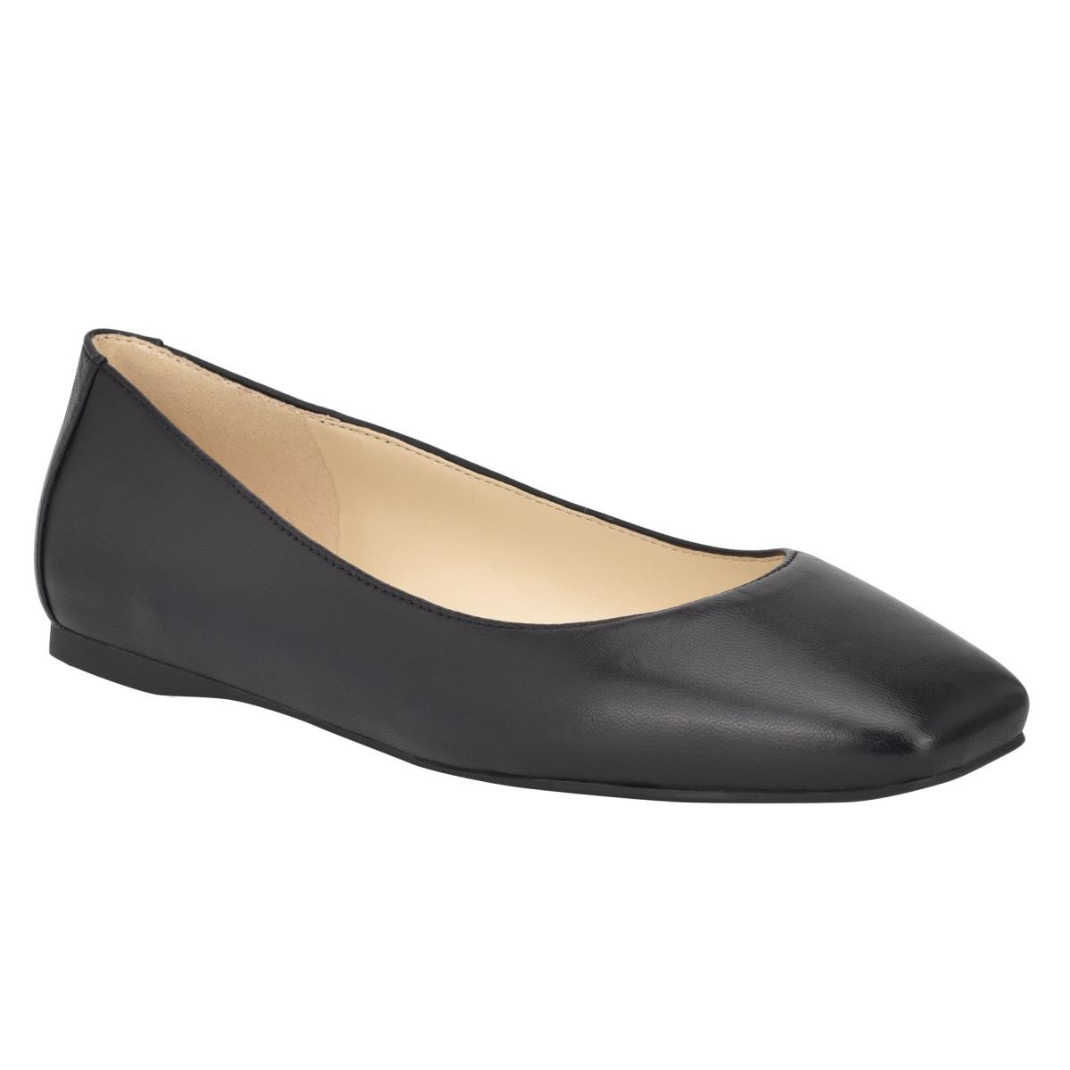 Women's Nine West Alena Square-Toe Flats Black | TEUV73025