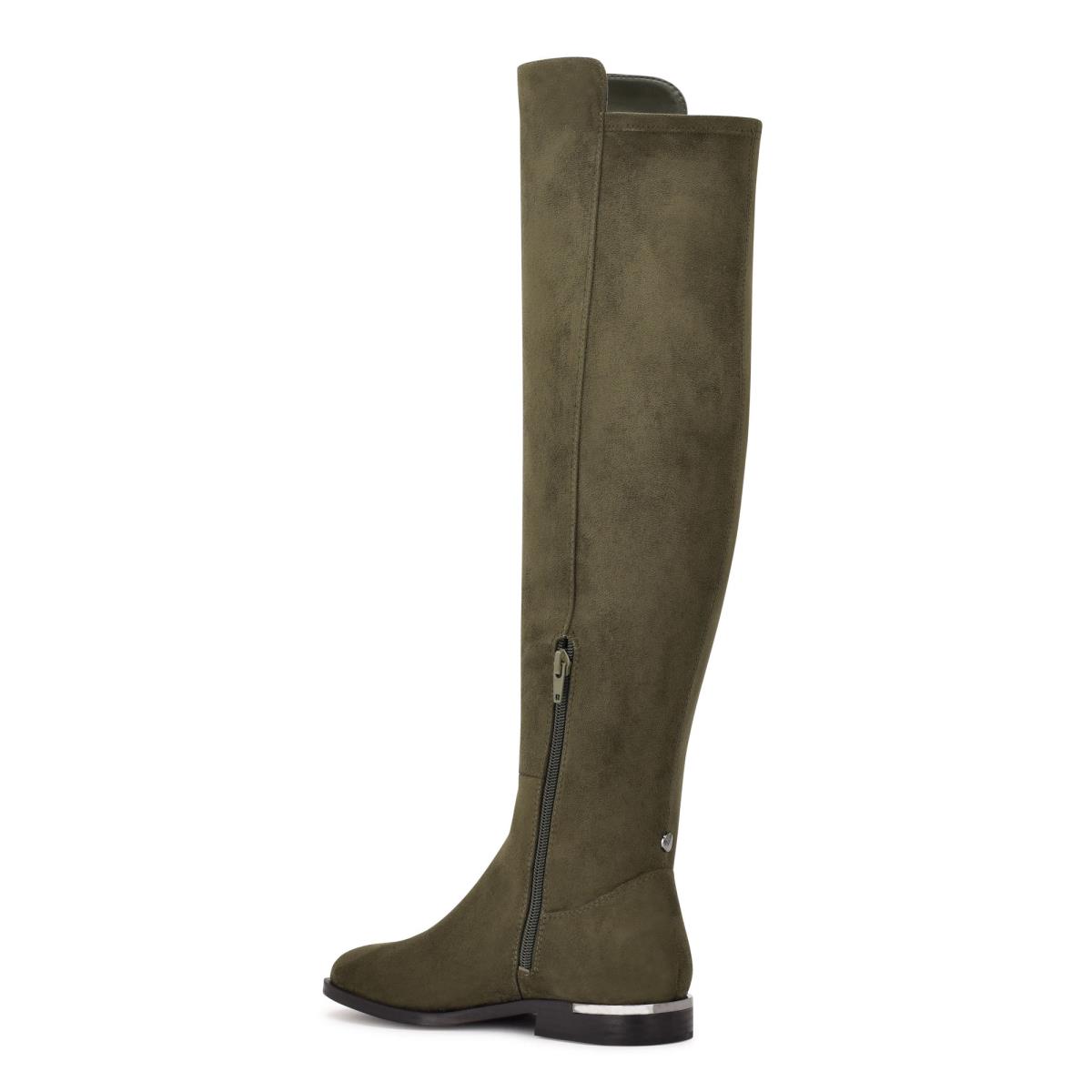 Women's Nine West Allair Over the Knee Boots Olive | QYSG92587