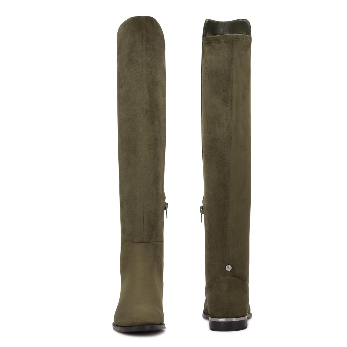 Women's Nine West Allair Over the Knee Boots Olive | QYSG92587