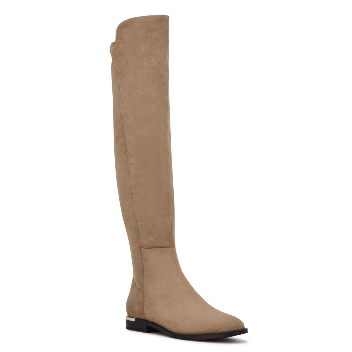 Women's Nine West Allair Wide Calf Over the Knee Boots Brown | QCDY12598