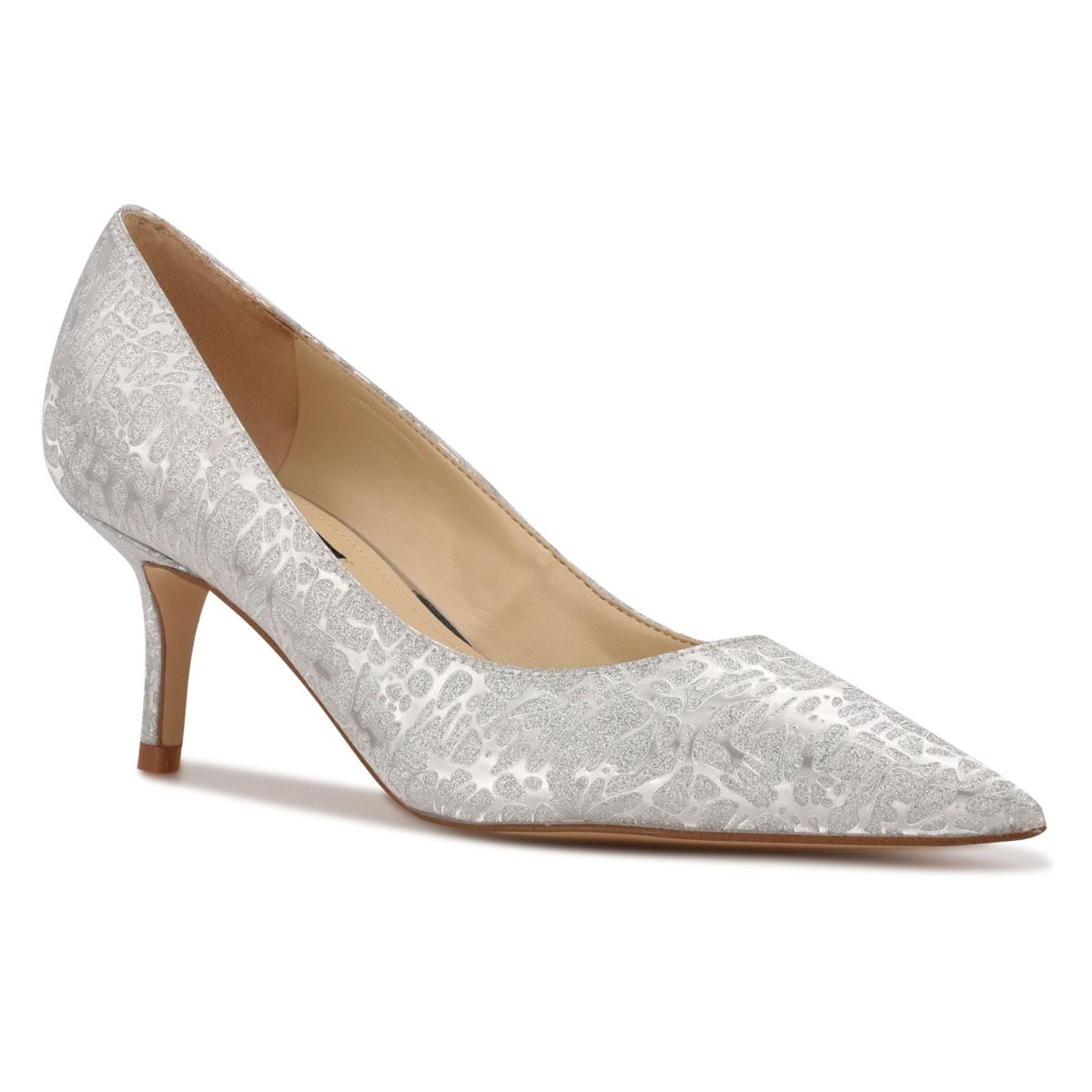 Women's Nine West Arlene Pointy Toe Pumps Silver / Leopard | XZHE39205