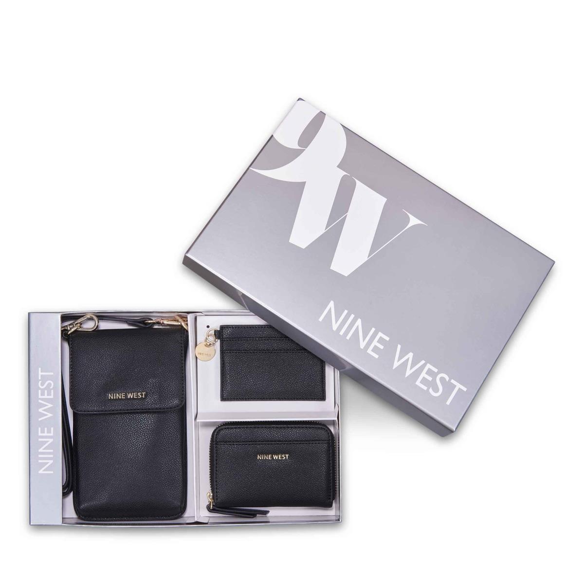 Women\'s Nine West Azalea 3 Piece Box Set Wallets Black | IBJX08571