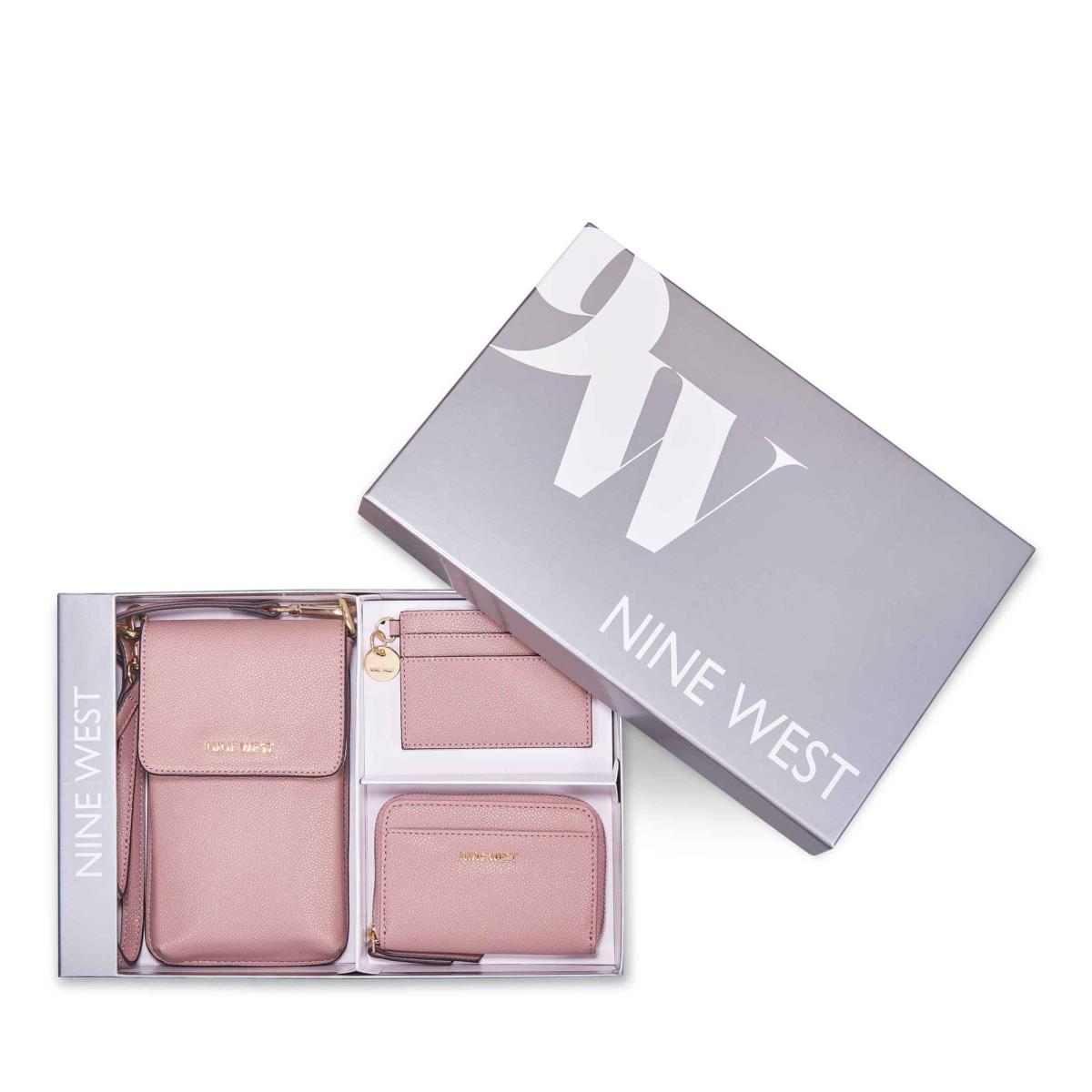 Women\'s Nine West Azalea 3 Piece Box Set Wallets Pink | ZXWE58261