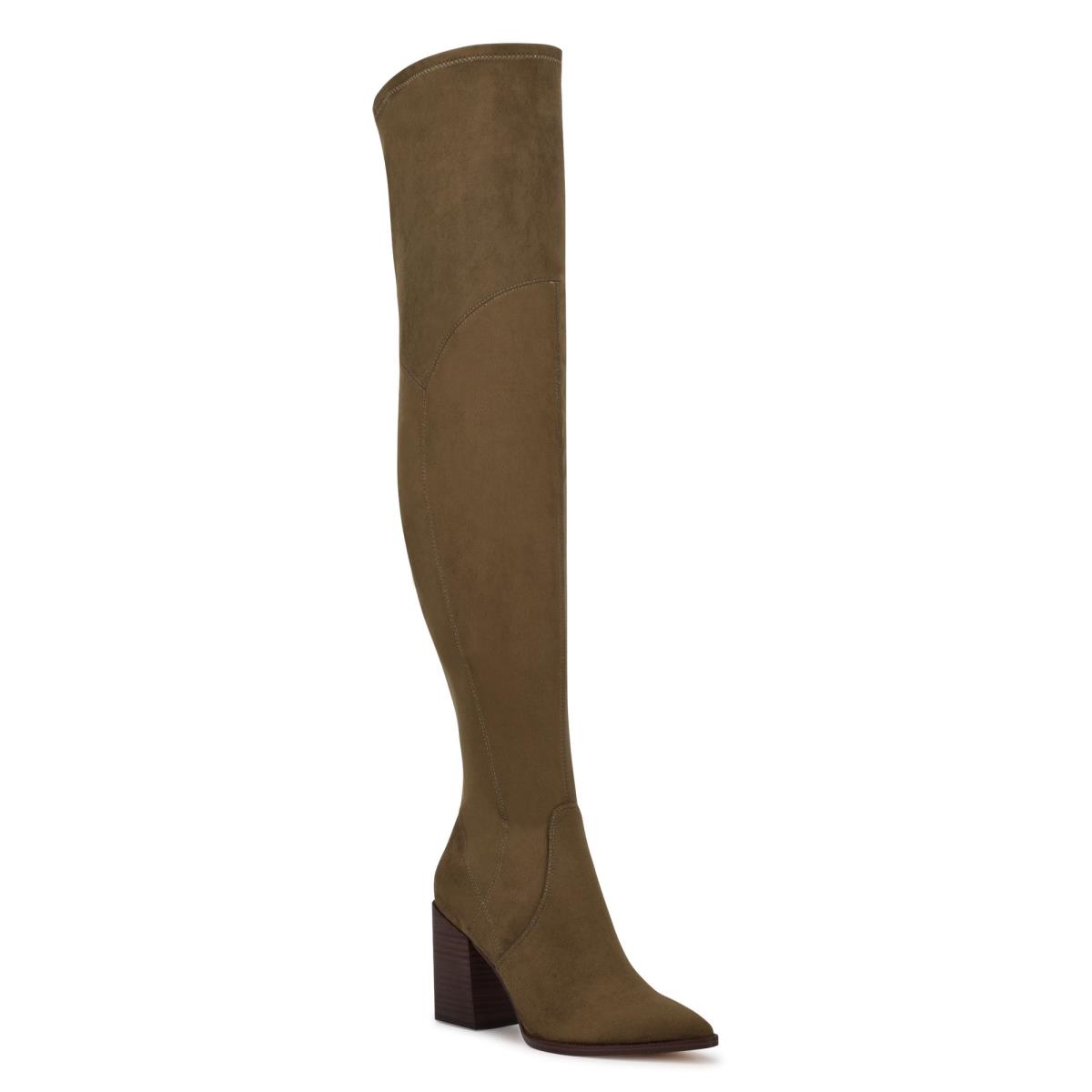 Women's Nine West Barret Over The Knee Heeled Boots Light Brown | LUVQ82467