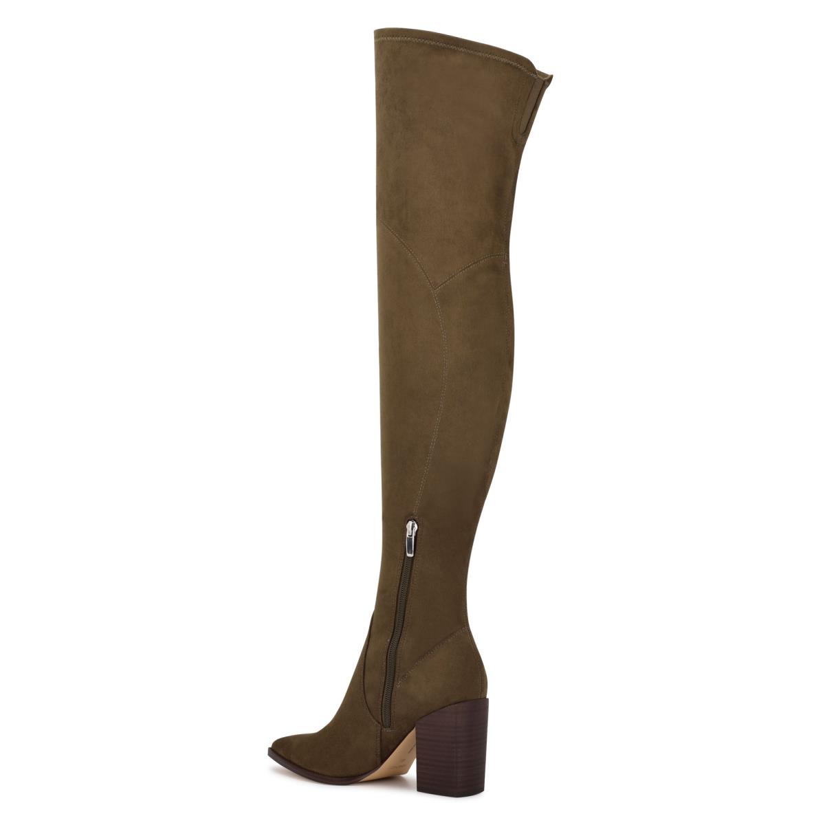 Women's Nine West Barret Over The Knee Heeled Boots Light Brown | LUVQ82467