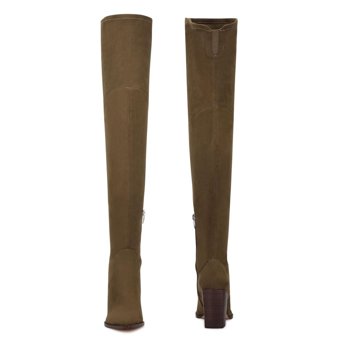 Women's Nine West Barret Over The Knee Heeled Boots Light Brown | LUVQ82467