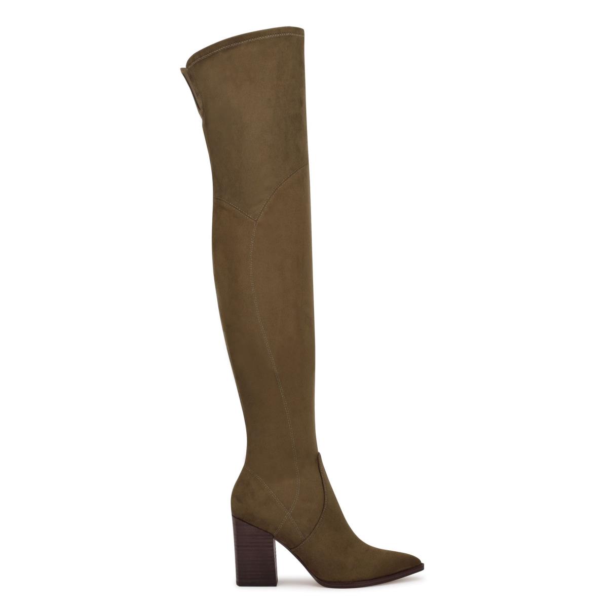 Women\'s Nine West Barret Over The Knee Heeled Boots Light Brown | LUVQ82467