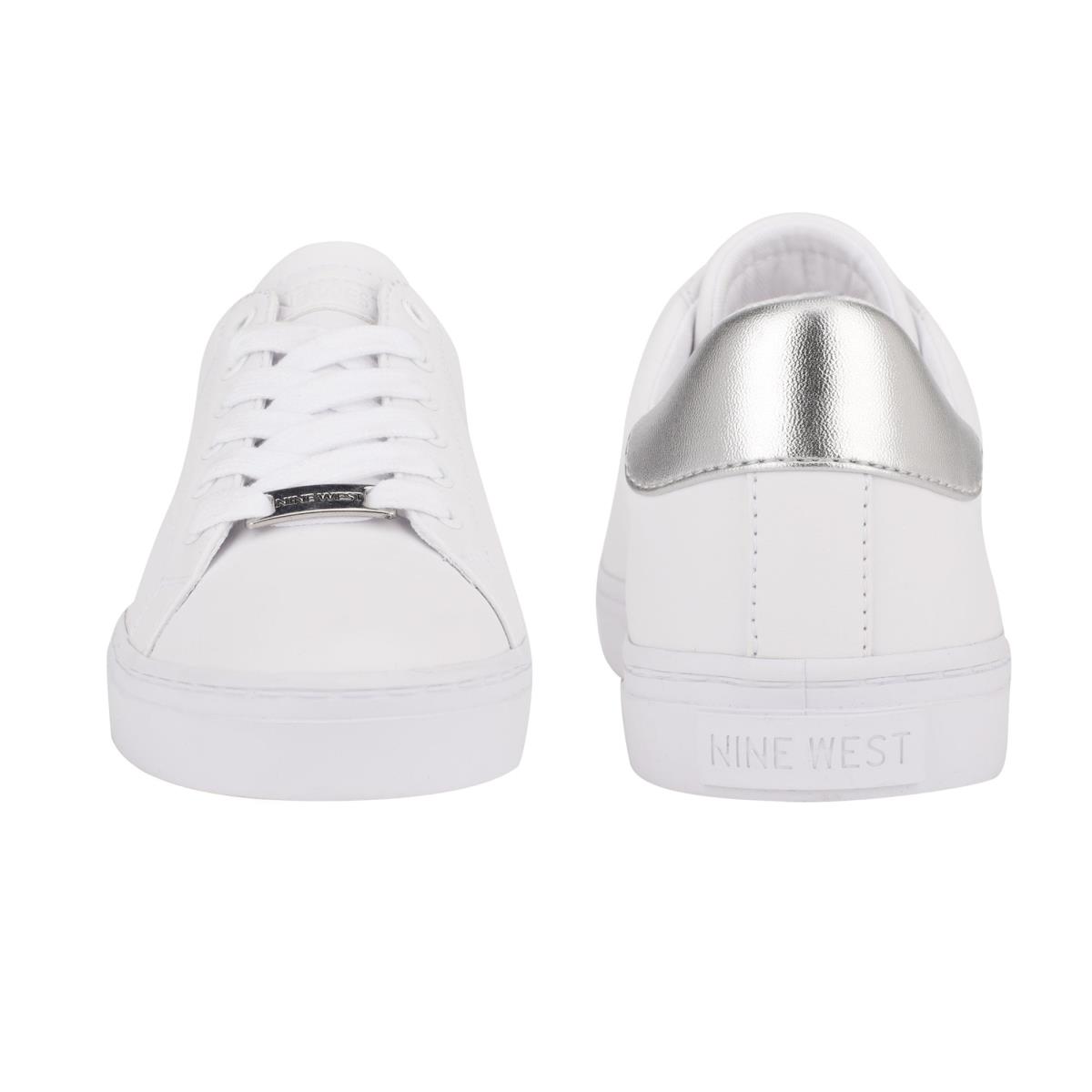 Women's Nine West Best Casual Sneakers White / Silver | IAWP76958