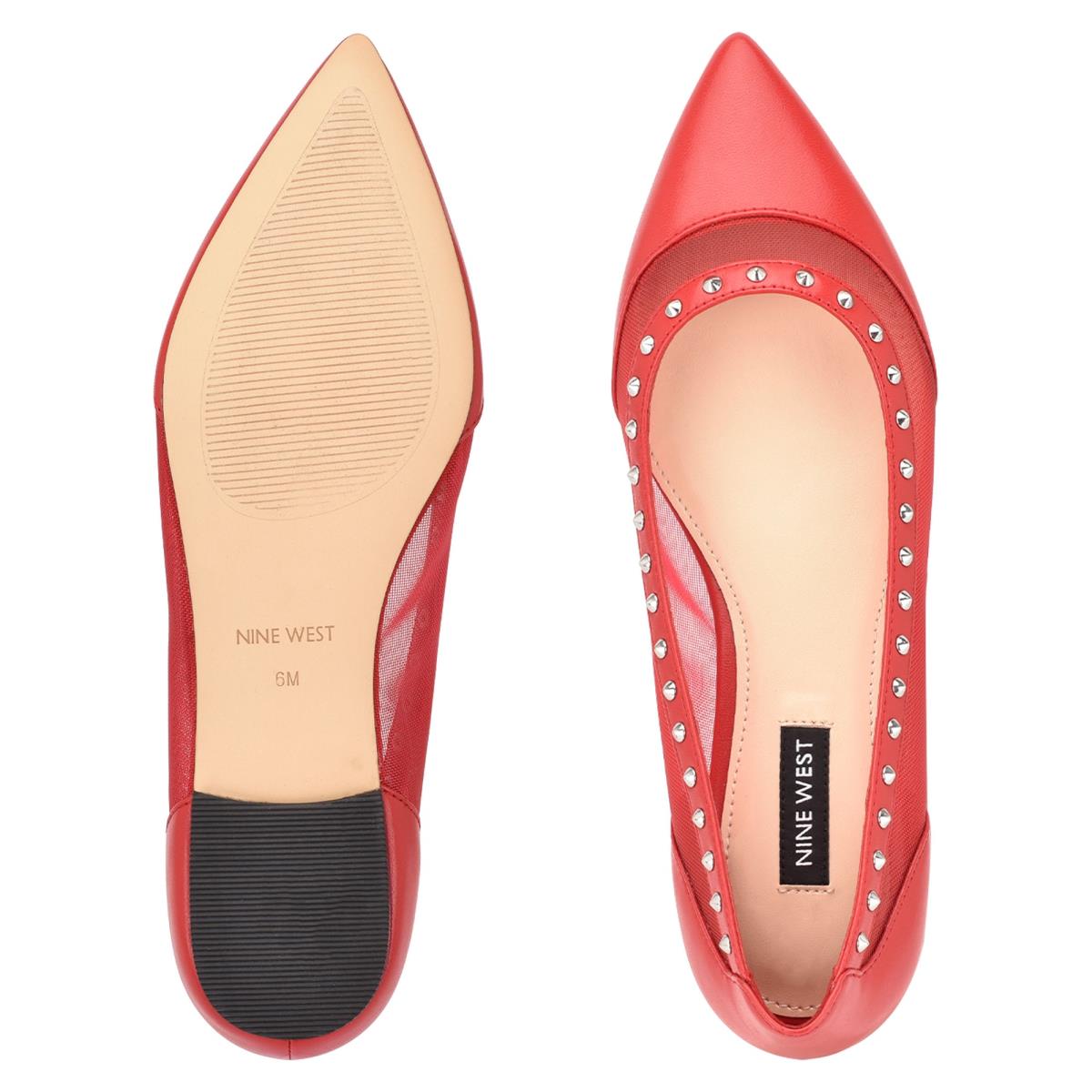 Women's Nine West Bizzie Pointy Toe Ballet Flats Pink | ESON90486