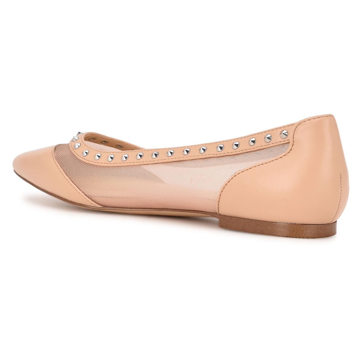 Women's Nine West Bizzie Pointy Toe Ballet Flats Pink | MVWJ72401