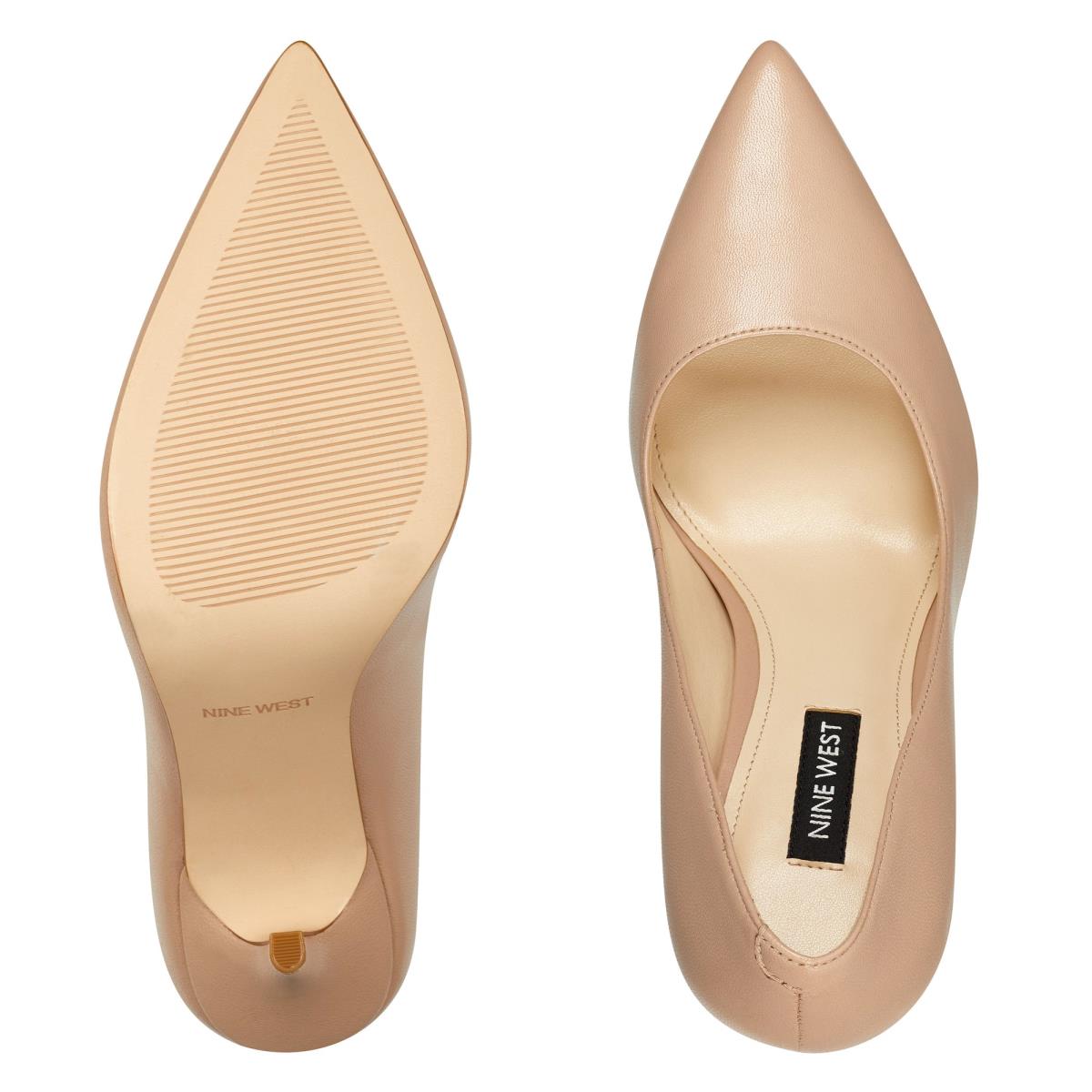 Women's Nine West Bliss Pointy Toe Pumps Light Beige | IQFH52947