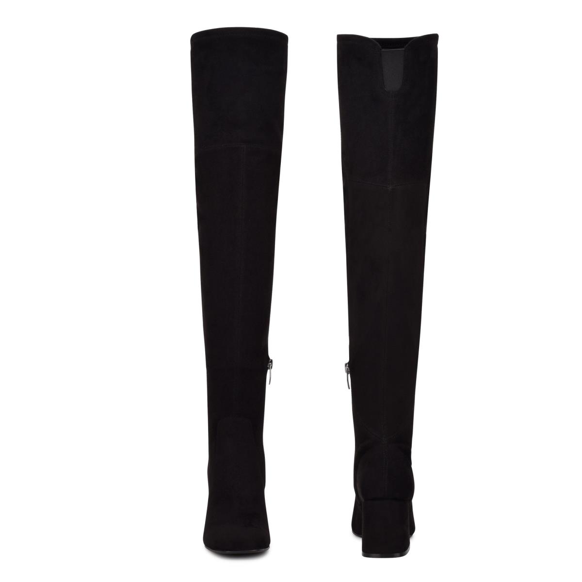 Women's Nine West Blocky Over The Knee Heeled Boots Black | XLIW32019