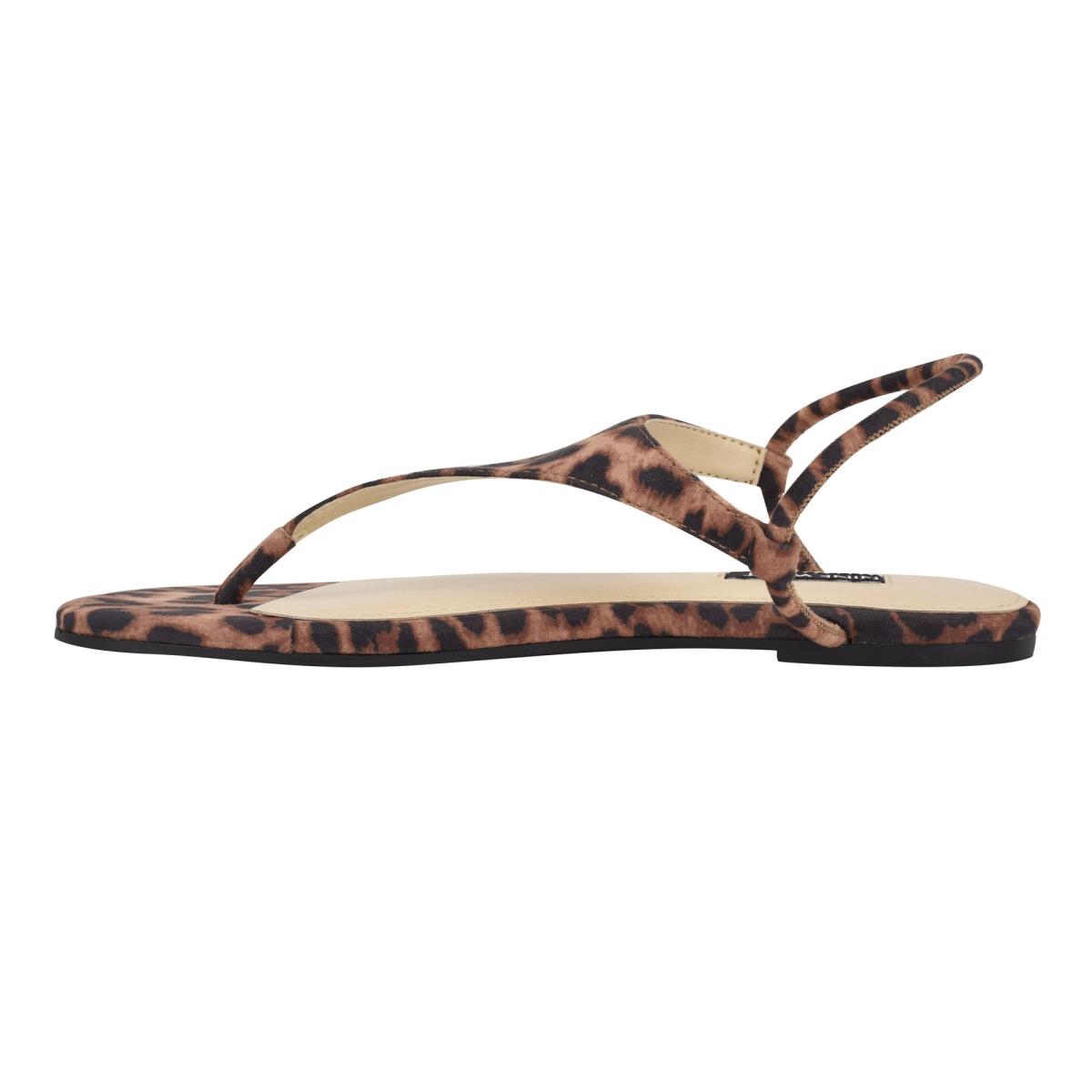 Women's Nine West Braydin Stretch Flat Sandals Leopard | DIOS73029