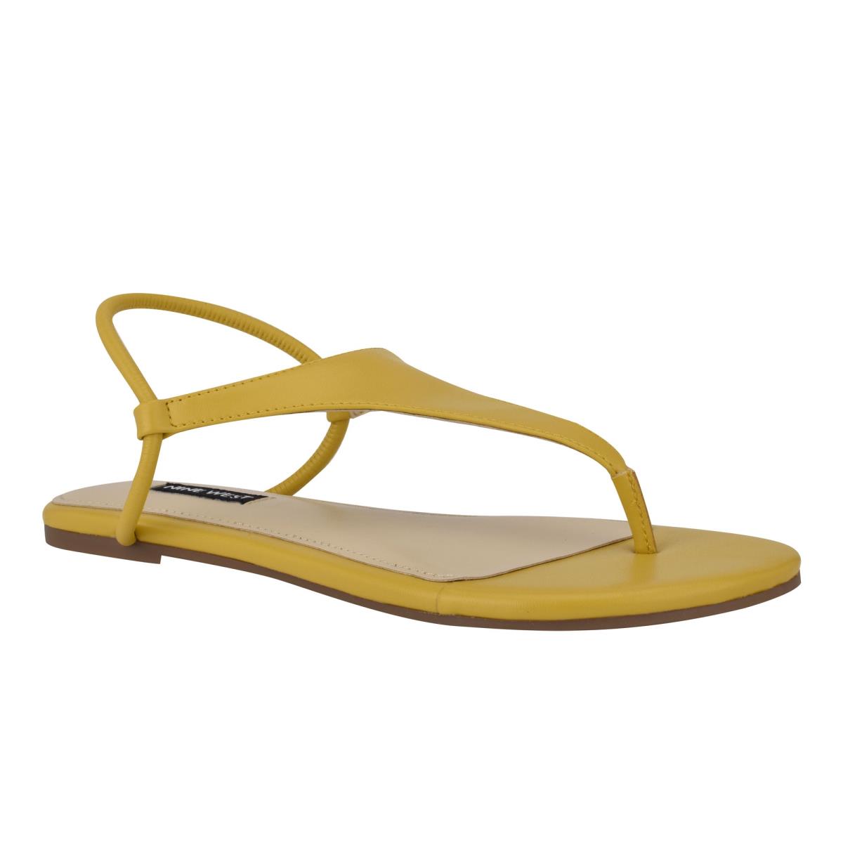 Women's Nine West Braydin Stretch Flat Sandals Yellow | HJPZ96017