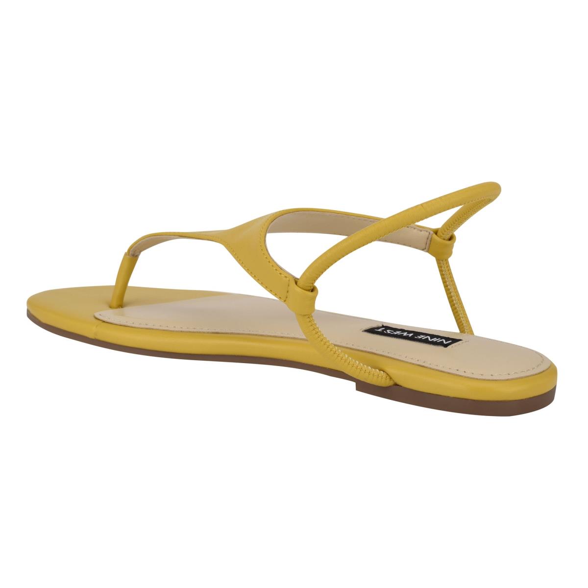 Women's Nine West Braydin Stretch Flat Sandals Yellow | HJPZ96017