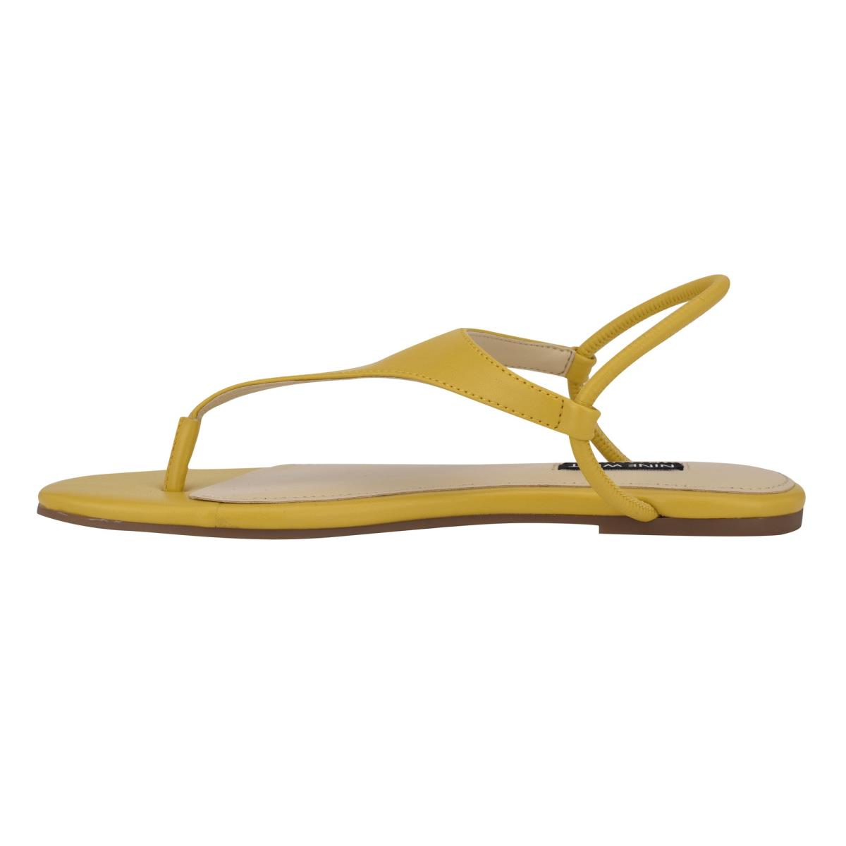 Women's Nine West Braydin Stretch Flat Sandals Yellow | HJPZ96017