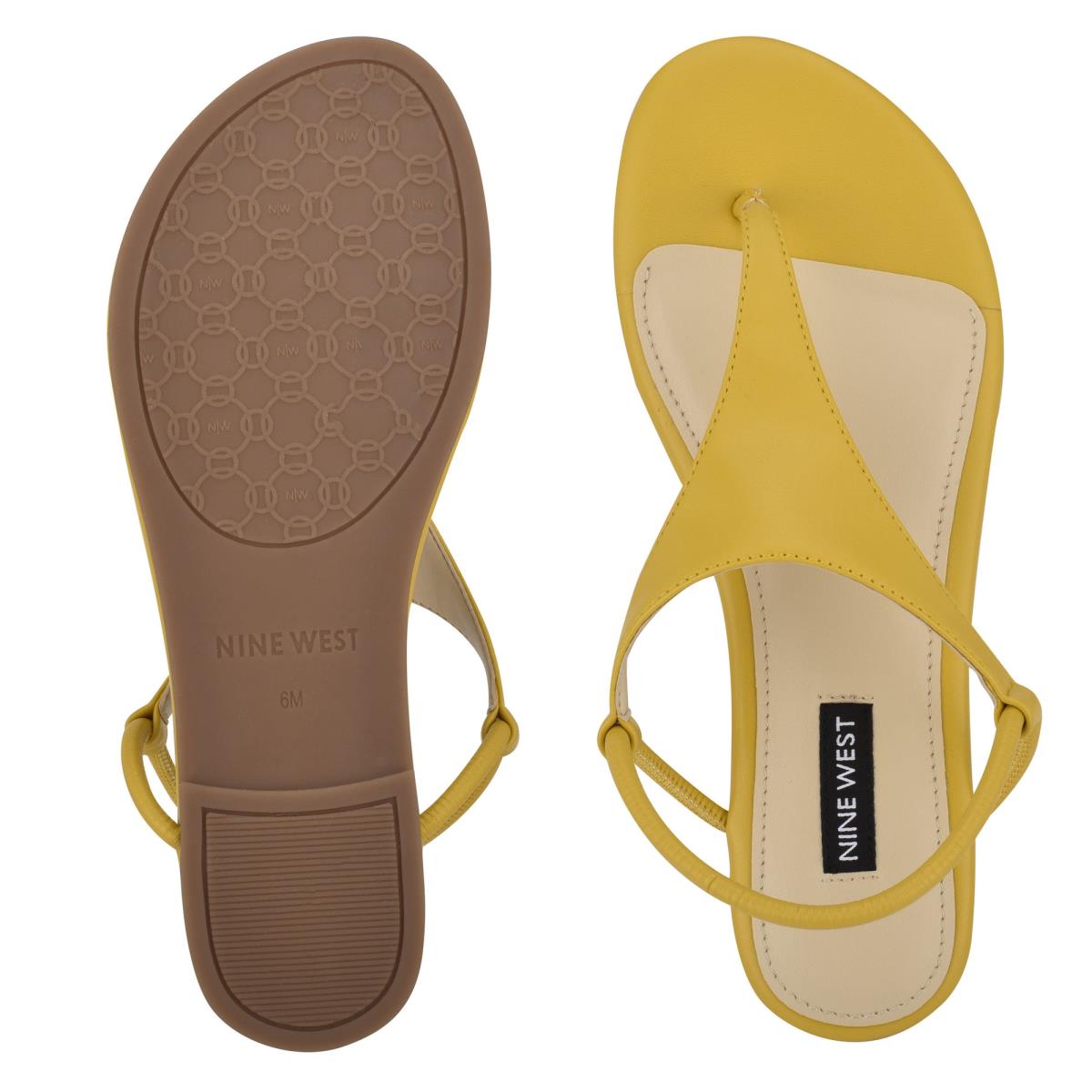 Women's Nine West Braydin Stretch Flat Sandals Yellow | HJPZ96017