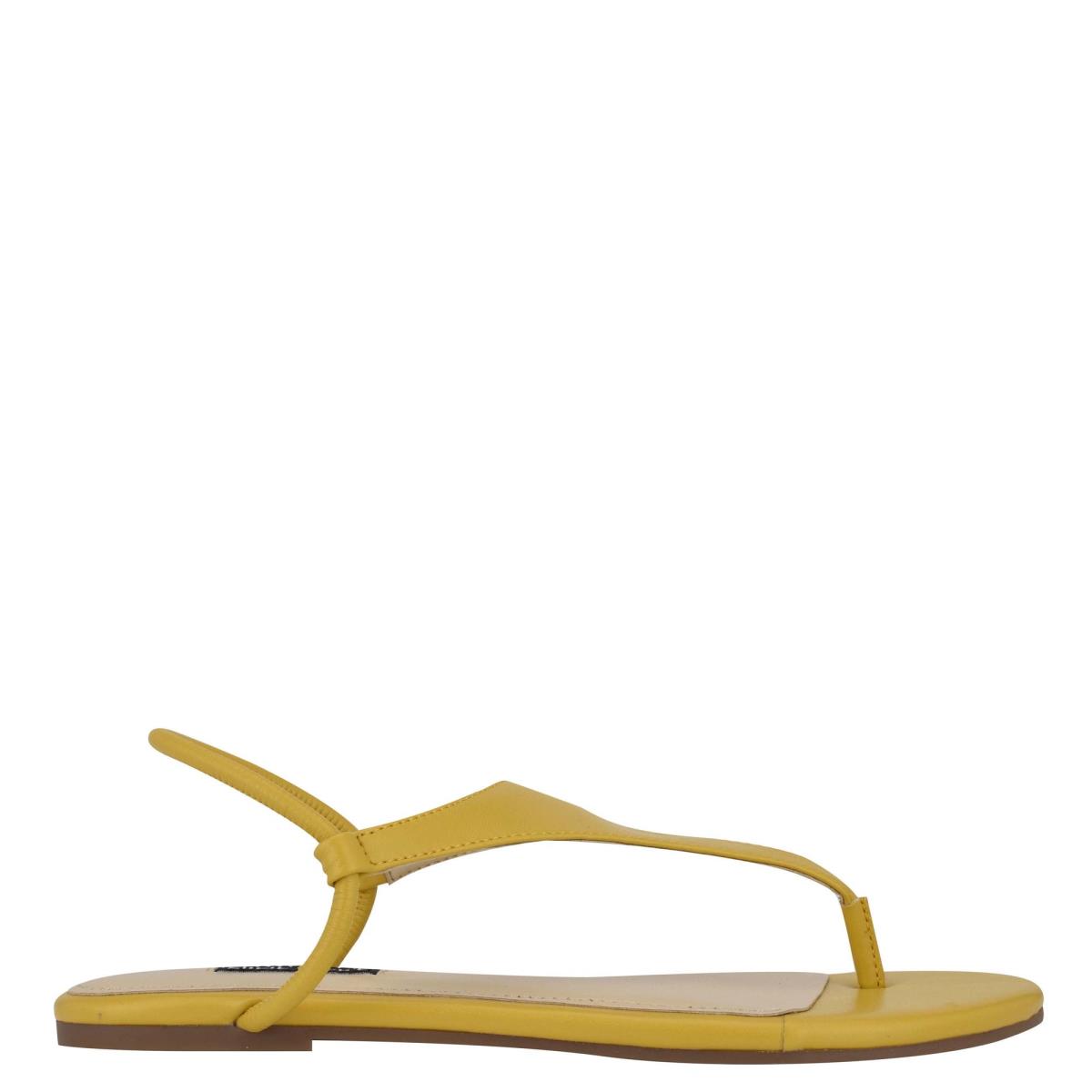 Women\'s Nine West Braydin Stretch Flat Sandals Yellow | HJPZ96017