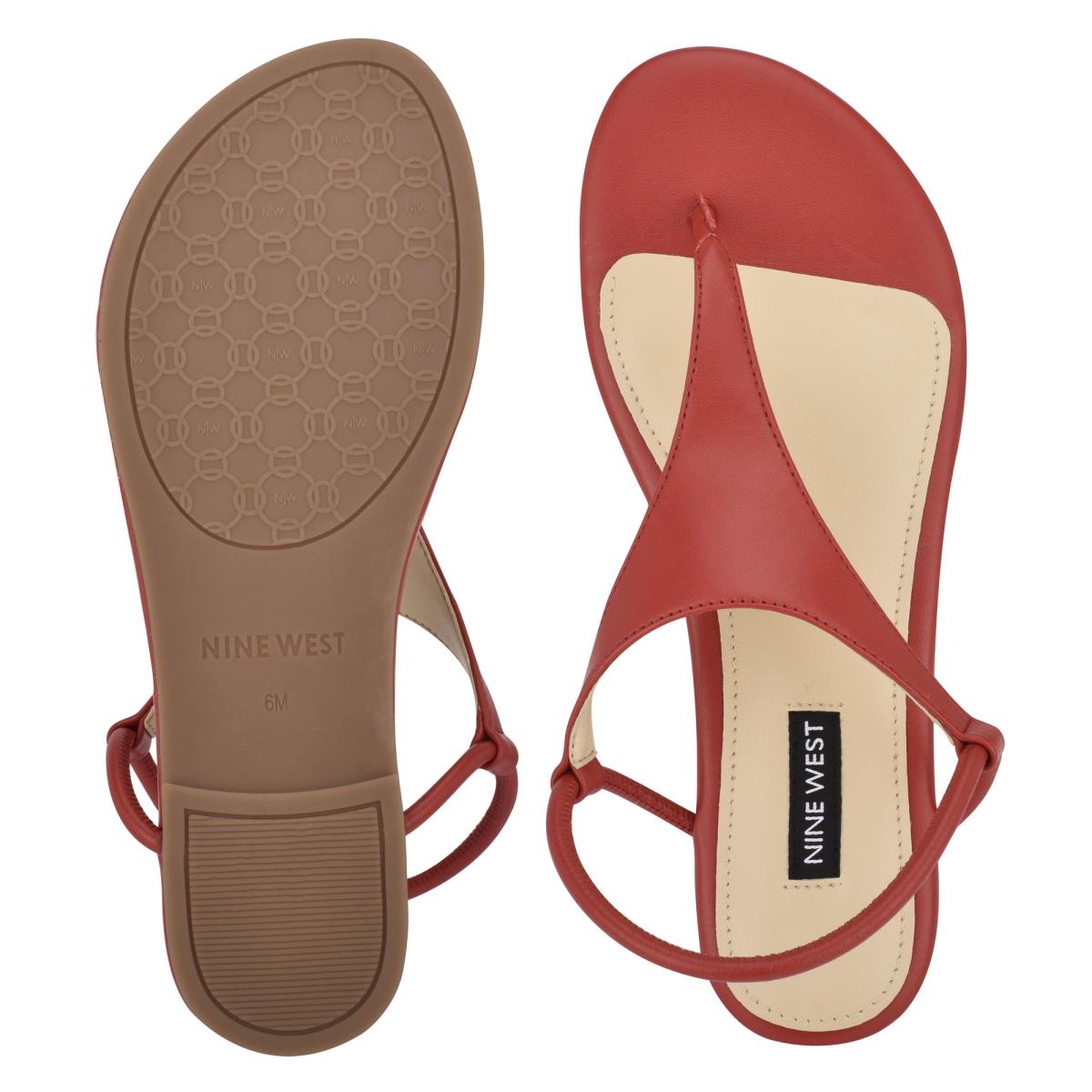 Women's Nine West Braydin Stretch Flat Sandals Red | HKCQ30761