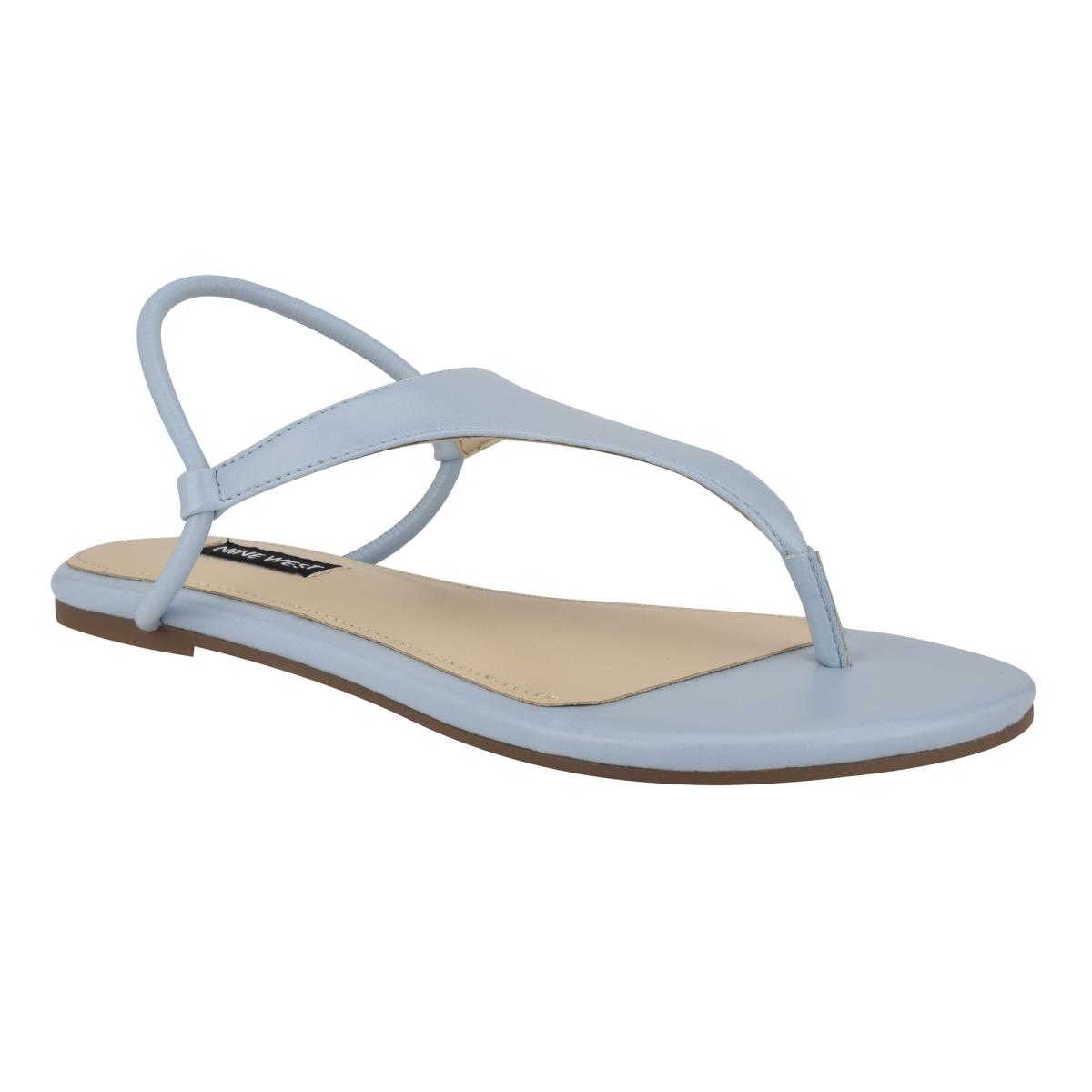 Women's Nine West Braydin Stretch Flat Sandals Blue | JVRT05283