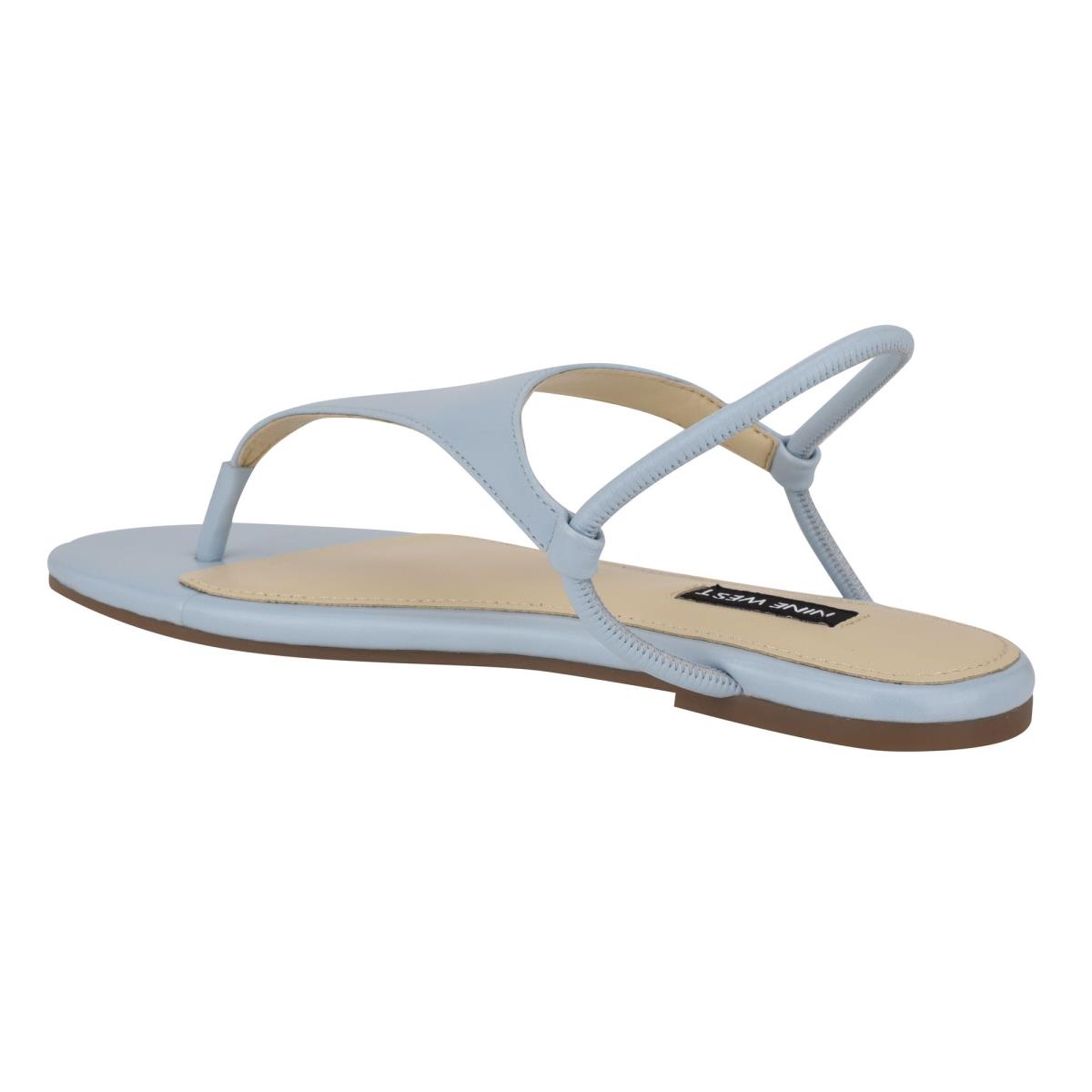 Women's Nine West Braydin Stretch Flat Sandals Blue | JVRT05283