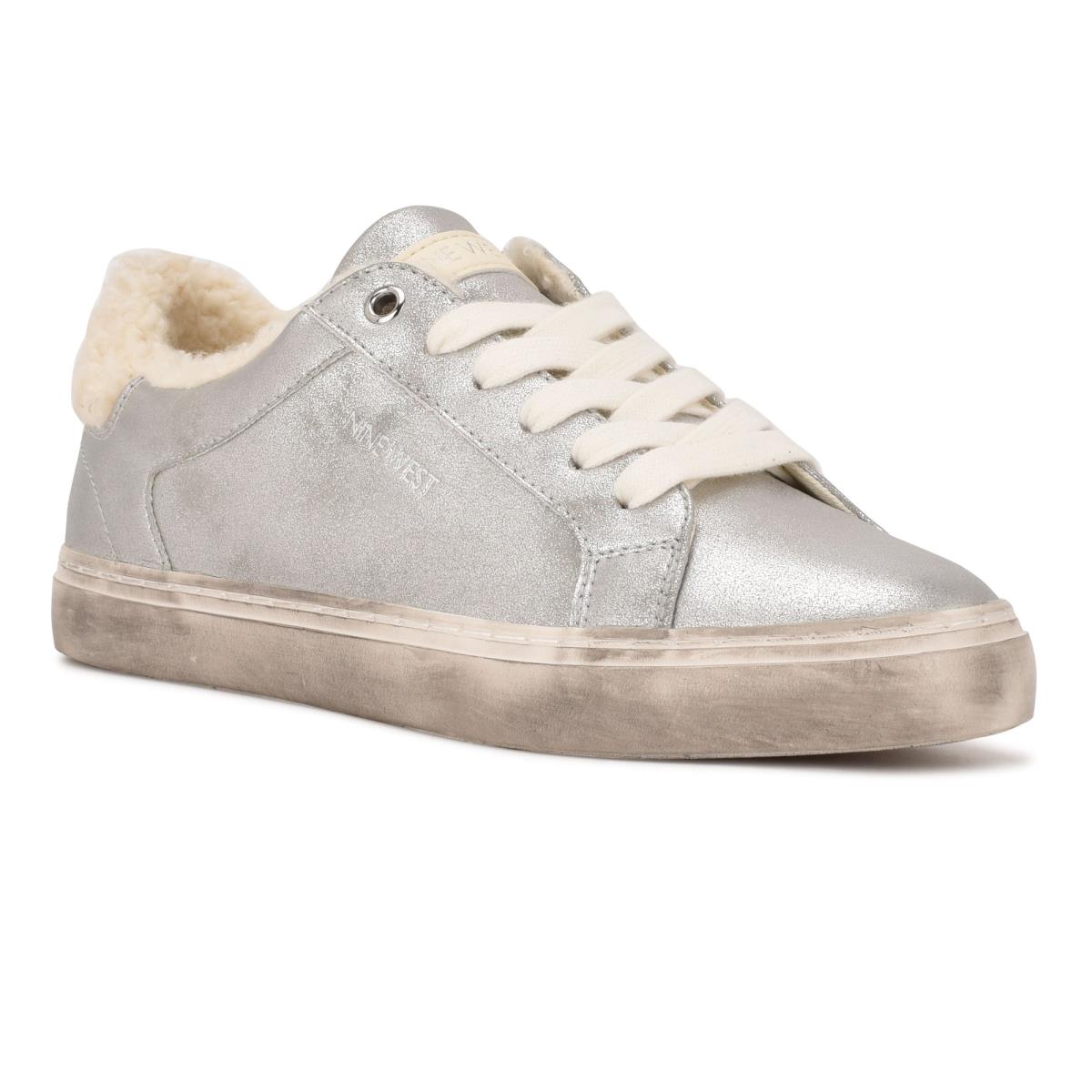 Women's Nine West Bribe Casual Sneakers Silver | JYVQ64307