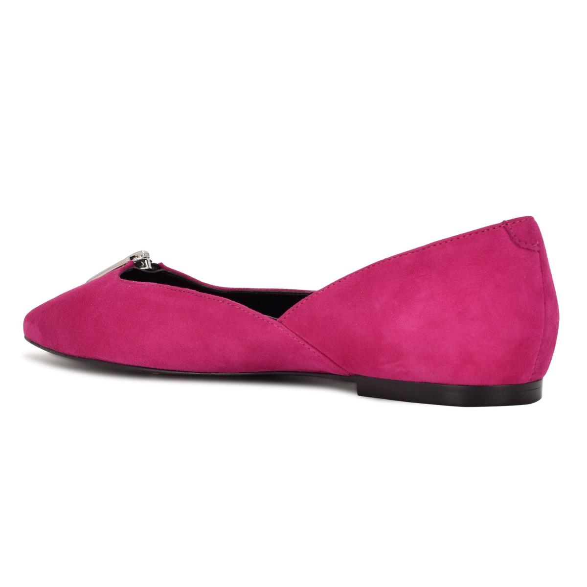 Women's Nine West Brina Pointy Toe Ballet Flats Pink | SVRJ09175