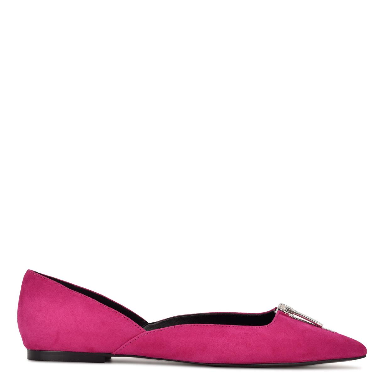 Women\'s Nine West Brina Pointy Toe Ballet Flats Pink | SVRJ09175