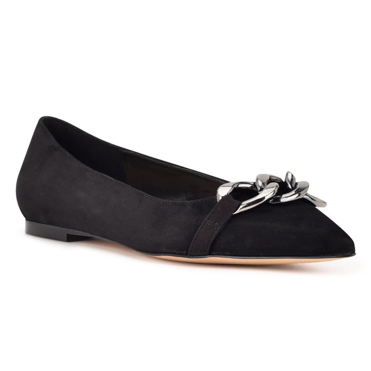 Women's Nine West Brinks Pointy Toe Ballet Flats Black | BLIR43201