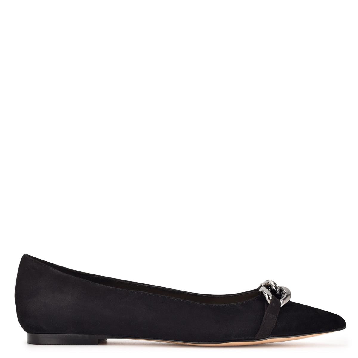 Women\'s Nine West Brinks Pointy Toe Ballet Flats Black | BLIR43201